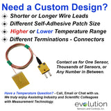 Custom Surface Thermocouples with Self Adhesive Backing