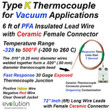 Type K Flexible Wire Design Thermocouple for Vacuum Applications