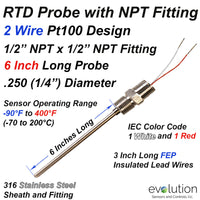 2 Wire RTD Pt100 Probe 6
