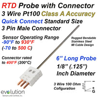 RTD Probe with a 3 Pin Male Standard Connector 6