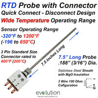 Quick Disconnect RTD Probe (Pt100) with Standard Connector