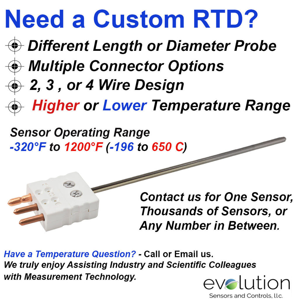 Rtd Size RTD Probe 3/16 Diameter with 3 Round Pin Standard Size Male Connector ...
