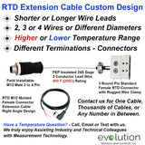 Quick Disconnect RTD Probe Custom Extension Cable