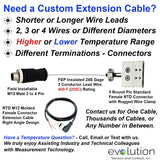 Custom RTD Extension Cable M12 Male and 3 Pin Standard Female Connector