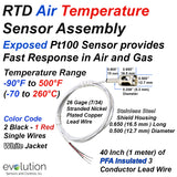 RTD Air Temperature Sensor with 40 inches (1 Meter) of PFA Lead Wire
