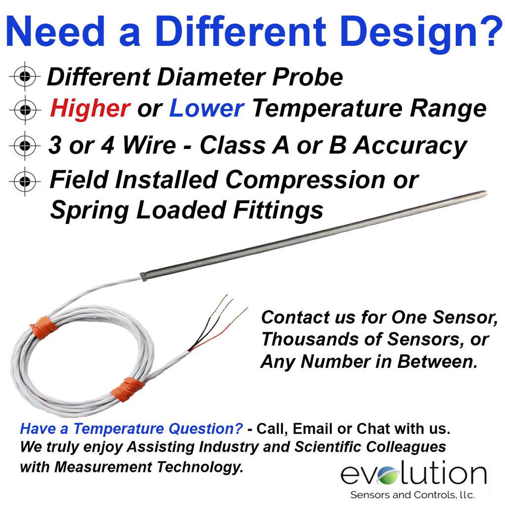 Rtd Size Cut to Length RTD Probe 24 Inches Long 1/4