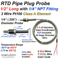 RTD Pipe Plug Probe with NPT Fitting