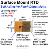 Surface Mount RTD Temperature Sensor Dimensions