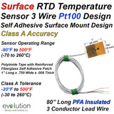 RTD Surface Temperature Sensor with Self Adhesive Patch