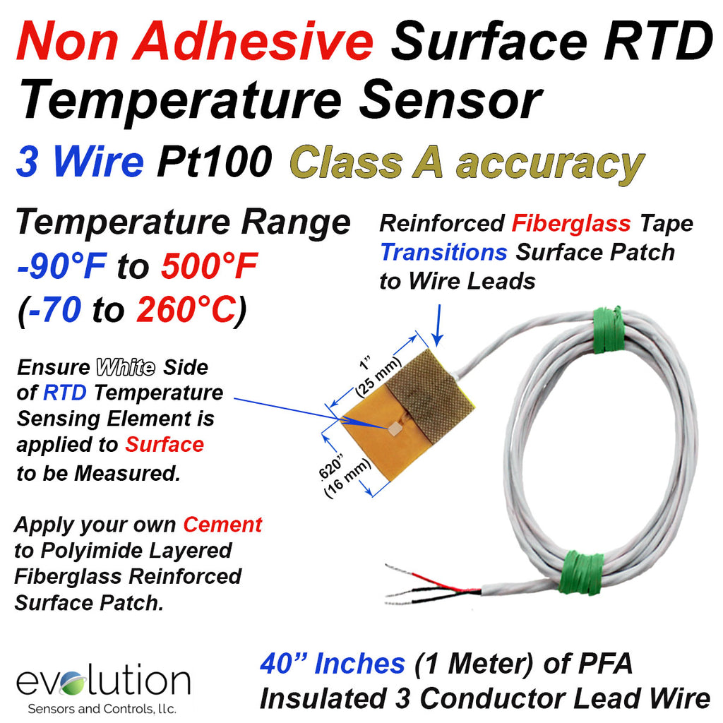 Surface RTD Temperature Sensor | Non Adhesive Surface Patch
