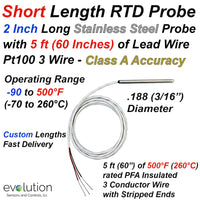 RTD Probe | 2 Inches Long 3/16