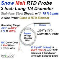 Snow Melt RTD Temperature Sensor 2 Inch Long 1/4