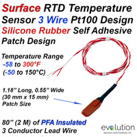 Surface RTD Sensor - Silicone Rubber Self Adhesive Patch with 80