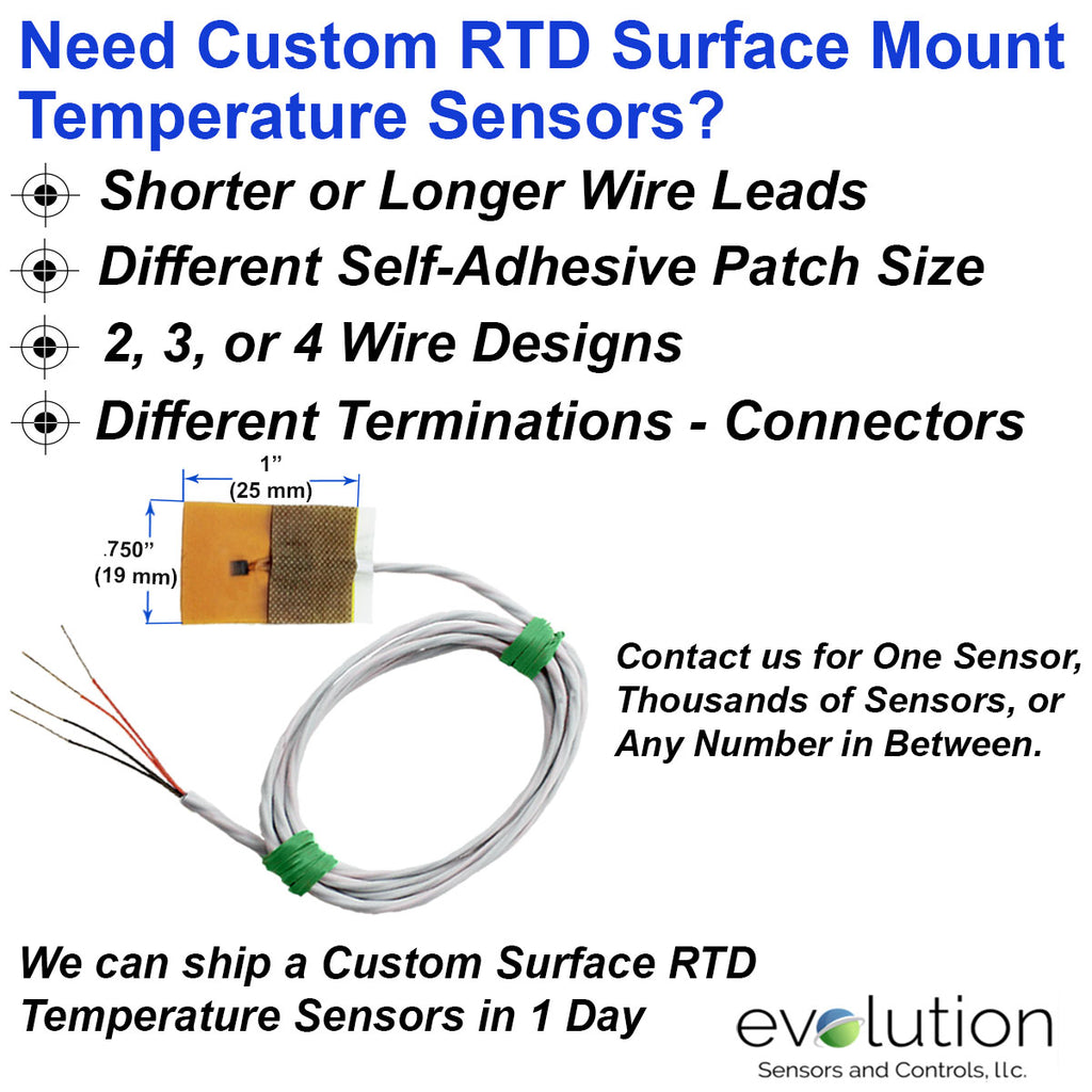 Surface Mount RTD 4 Wire Temperature Sensor | Evolution Sensors and ...