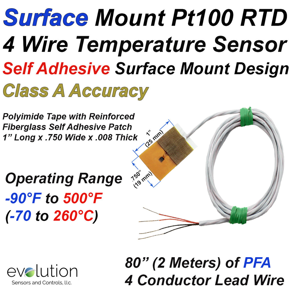 Surface Mount RTD 4 Wire Temperature Sensor | Evolution Sensors and ...