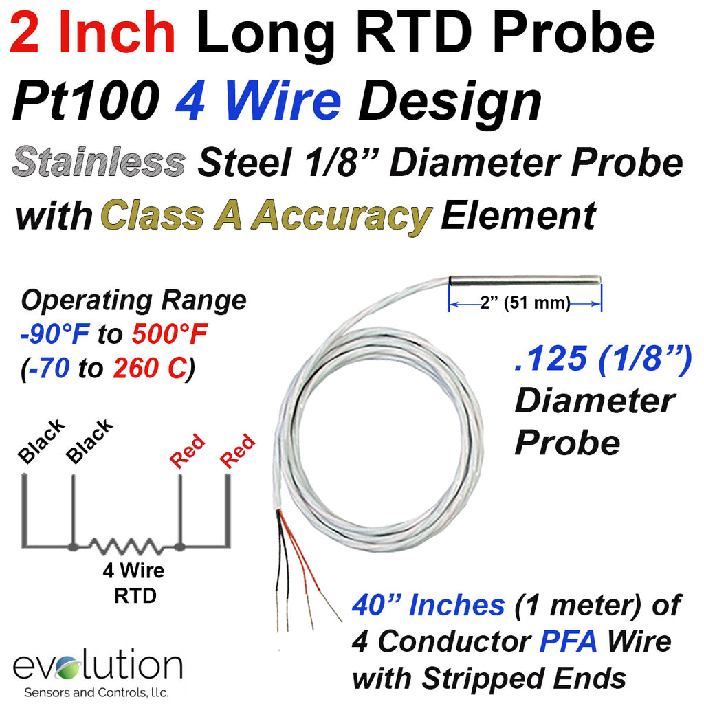Rtd Size 4 Wire Pt100 RTD 1/8