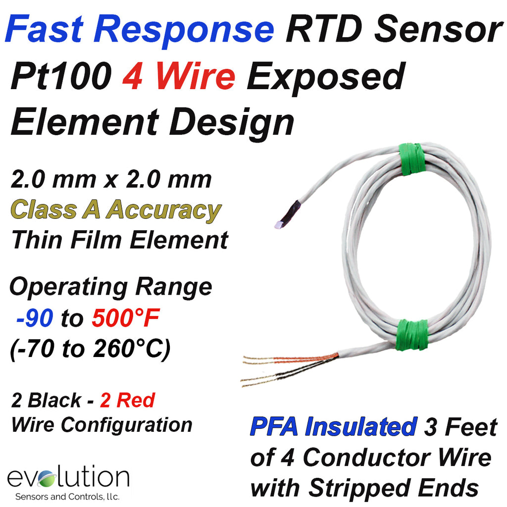 Fast Response RTD Sensor 4 Wire Design