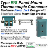 Type R/S Miniature Panel Mount Thermocouple Connector