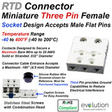 RTD Connector 3 Pin Miniature Female