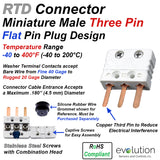 RTD Connector 3 Pin Miniature Male