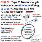Bolt On Type T Surface Thermocouple with Miniature Aluminum Fitting  