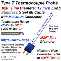 Type T Thermocouple Probe .020