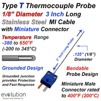 Thermocouple Sensor Type T Grounded 3