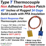 Type T Surface Thermocouple with Non Adhesive Patch with 24 Gage Wire