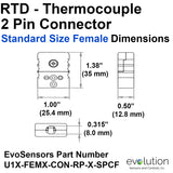 Type U Standard Size Female Thermocouple Connector Dimensions