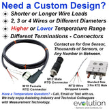 Custom RTD Extension Cable Assembly with Molded M12 Connector